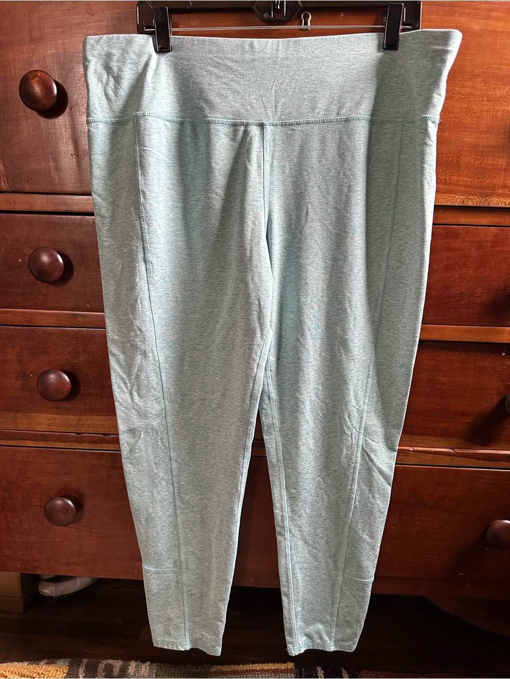 AnyBody High-Rise Heathered Aqua Leggings